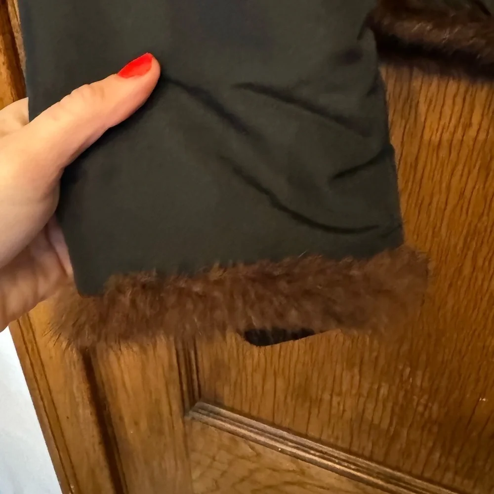 Andrew Marc Polyester Jacket with Mink Fur Trim